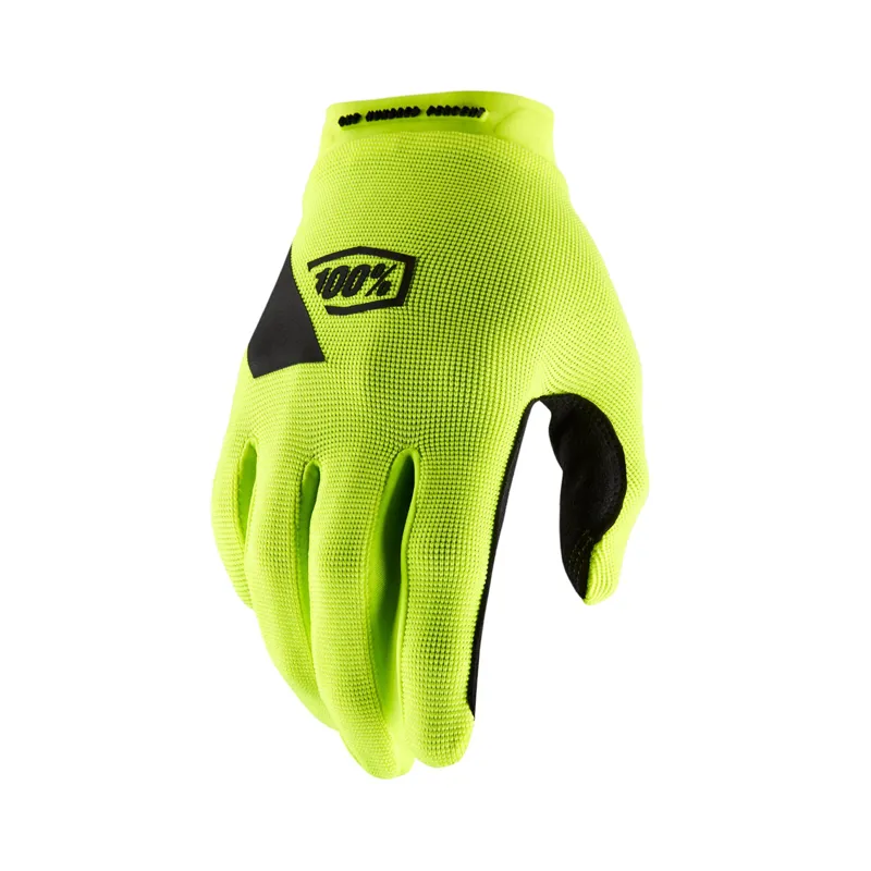 100 Percent Ridecamp Mens Long Finger MTB Glove Fluo Yellow
